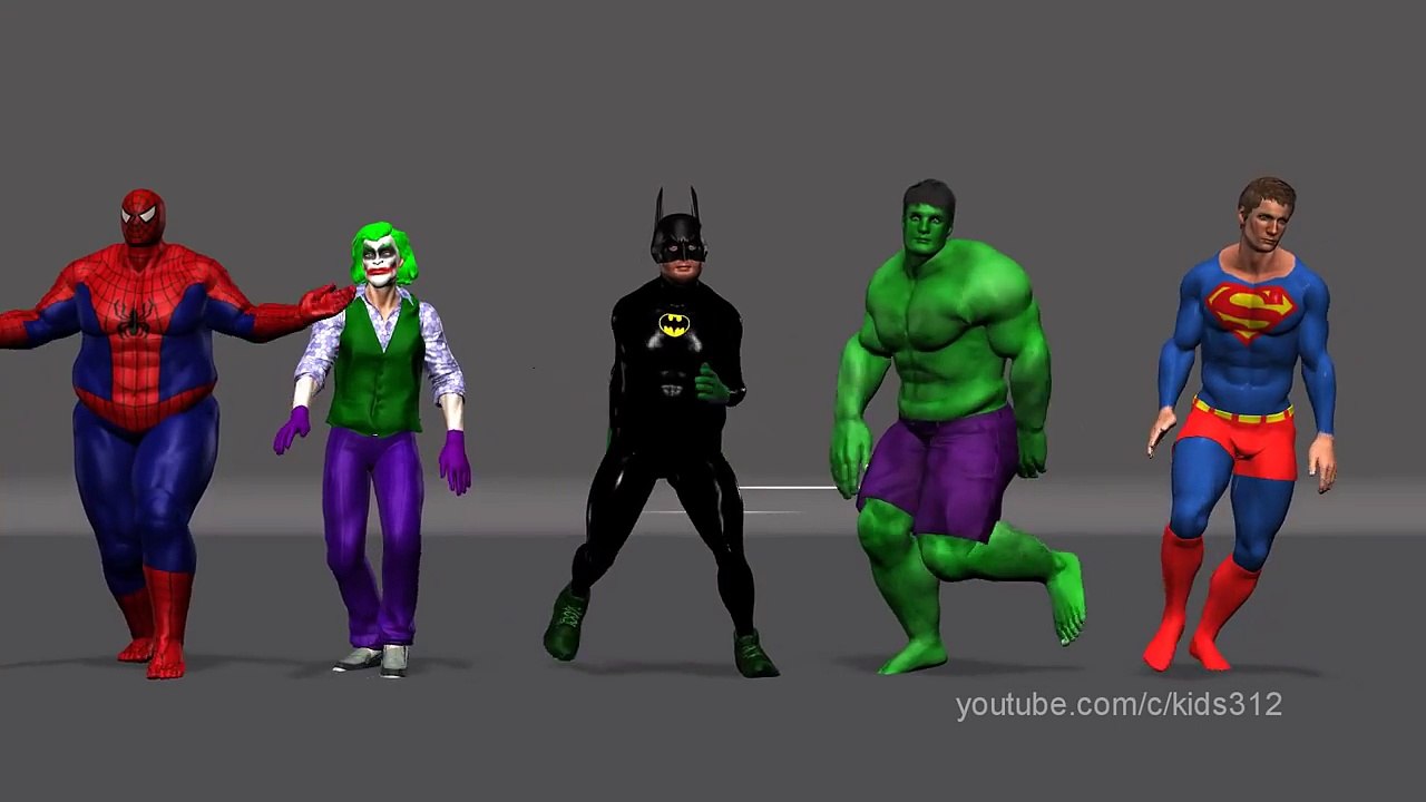 Super Dads Finger Family Spiderman Hulk Batman Joker Superman