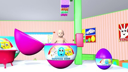 3D BABY Doll Bath Time Learn Colors - Teach Colours for Kids Children Toddlers - Surprise Eggs TV