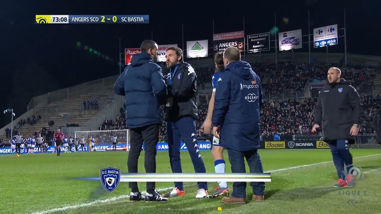 Expulsion de Yannick Cahuzac - Angers VS Bastia (25 février 2017)
