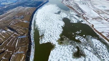 Chine : le dégel du fleuve Jaune en timelapse