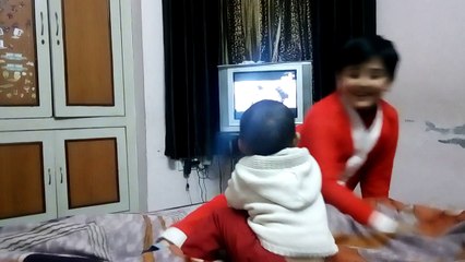 Brother and Sister Playing