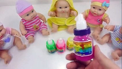 Feeding my Baby Doll with Slime & Gumball - transform crying silicon baby to My size giant