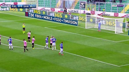 Ilija Nestorovski  (Penalty) Goal HD - Palermo	1-0	Sampdoria 26.02.2017
