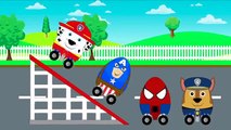 New Kids Surprise Eggs On Wheels Marshall Paw Patrol Chase Avengers Captain America #Anima