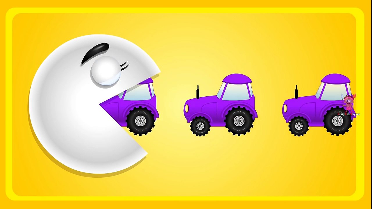 Пакман против грузовиков | весело изучаем цвета, учим цвета видео | учим цвета вместе с мультфильм Пакман