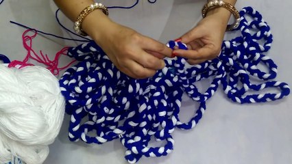 How to make a Rug- Mat out of wool A different style - By Arti Singh