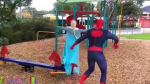 Spiderman & Hulk KISSING Spell! w/ Frozen Elsa Pink Spidergirl Joker! Superhero fun