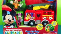 Mickey Mouse Clubhouse Save the Day Fire Truck with Minnie Mouse House Having Play Doh Fir