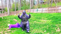 Spidermans T Rex Vs Jokers Godzilla Battle! Funny Superhero in Real Life Movie