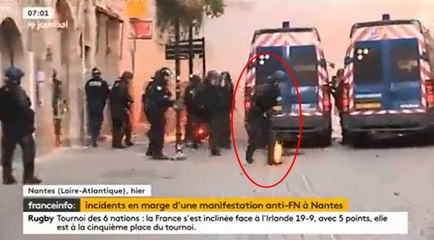 Un CRS se retrouve avec la jambe en feu à cause d'un cocktail molotov.