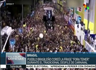 Miles de brasileños rechazan al pdte. Michel Temer durante el carnaval
