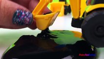 CAT Construction with slime - Mini Mighty Machines Dump Truck Excavator Bulldozer Construction Toys