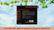 READ ONLINE  Pro ASPNET MVC 5 Experts Voice in ASPNet