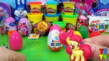 12 Surprise Eggs and a KINDER SURPRISE EGG Frozen Elsa Disney Minnie Mouse Minions My Little Pony