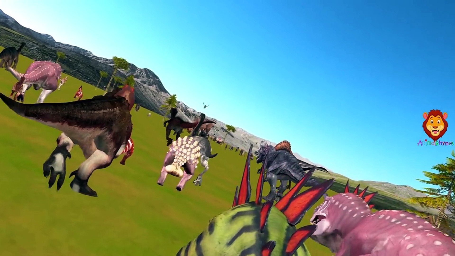 Dinosaurs Vs Lion Gorilla Elephant Finger Family Nursery Rhymes & Cartoon Short Movies For