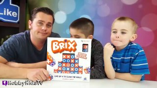 BRIX Family GAME Night! 4 in Row Winner Gets EYEBALL   Dino Claw Surprises HobbyKidsTV-Jc