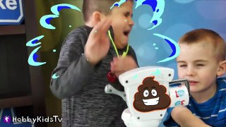 TOILET Trouble Game Play   Real Spray! Funny POO Play-Doh TOYS HobbyKidsTV-hIAHSI