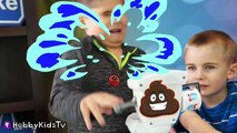 TOILET Trouble Game Play   Real Spray! Funny POO Play-Doh TOYS HobbyKidsTV-hIAH