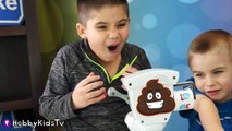 TOILET Trouble Game Play   Real Spray! Funny POO Play-Doh TOYS HobbyKidsTV-hI