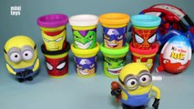 Marvel Play Doh Can Heads Learn Colours Surprise Eggs Kinder Joy Minions Spiderman Toys