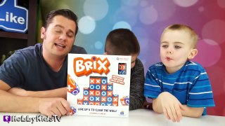 BRIX Family GAME Night! 4 in Row Winner Gets EYEBALL   Dino Claw Surprises HobbyKidsTV-J