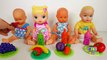 Baby Dolls Bath time - change diaper feed play w/ baby doll toy stroller compilation video