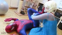 Spiderman vs Frozen Elsa - TOILET PAPER BATTLE! w/ Joker Poo and Fart Prank with Bad Baby