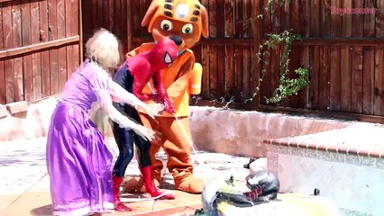 Paw Patrol Chase vs Syringe! w/ Princess Rapunzel, Joker, Rubble & Minnie Mouse in Real Li