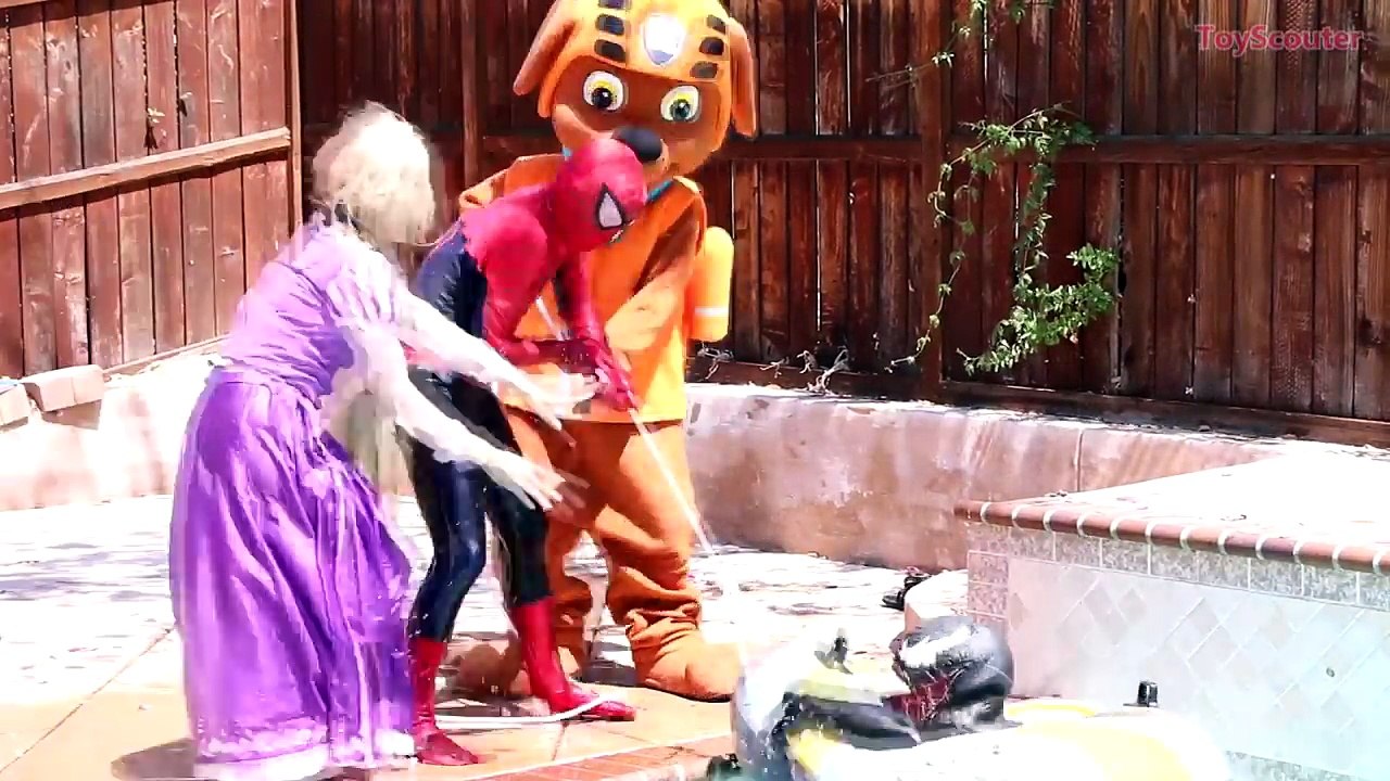 Paw Patrol Chase vs Syringe! w/ Princess Rapunzel, Joker, Rubble & Minnie Mouse in Real Li