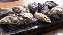 The way the Japanese people eating oysters
