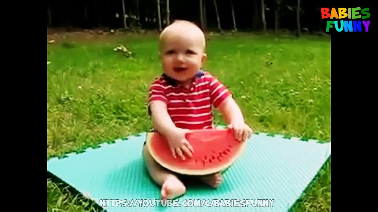 Funny Baby Videos 2017 - Cute babies eating Watermelon