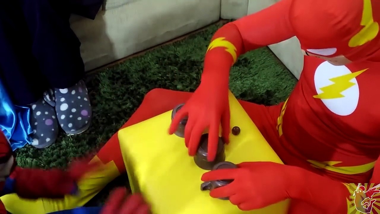 Spiderman & Frozen Elsa Poops Watermelon (olives) Joker Head w/ Hulk - Fun heroes Movie In Real Life