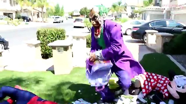 Joker Face on Poo! w/ Spiderman, Minnie Mouse & Paw Patrol Chase in Real Life