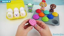 Learn Sorting with Eggs and Toy Cupcakes Colorful Counting