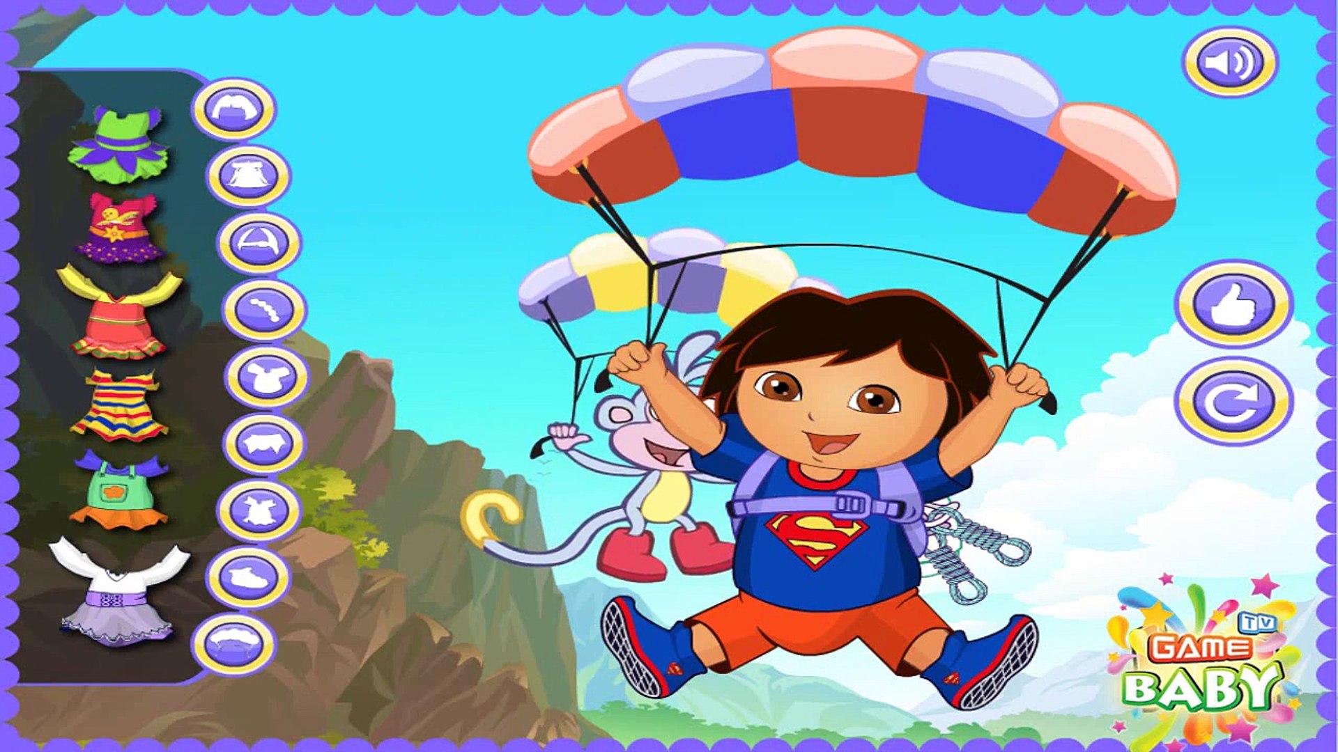 Game Baby Tv Episodes 49 - Dora The Explorer - Dora Parachuting Adventure Games