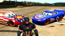 Captain America Disney cars Lightning McQueen & USA Nursery Rhymes Childrens Songs