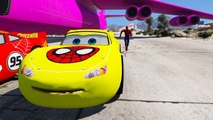 Spiderman Disney Cars Lightning McQueen Cars Cargo Plane (Nursery Rhymes - Songs For Kids)
