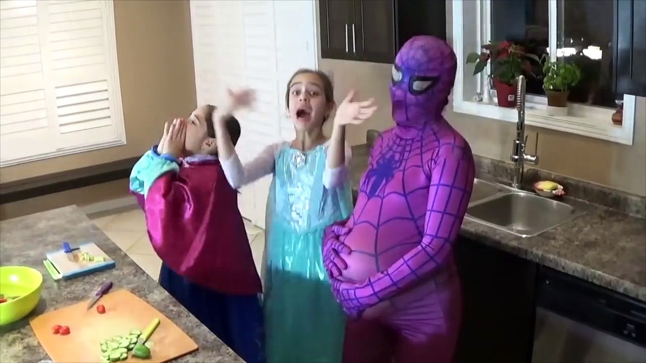 SuperHeroes ForReal Compilations Pregnant Pink SpiderGirl Spiderman Frozen Elsa Maleficent Prank