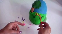 HOW TO MAKE Summer Fun Play-Doh Surprise Egg Tutorial Grass Trees Flowers DIY Summer surprise egg