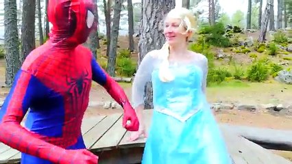 Spiderman and Frozen Elsa vs Barbecue Fire w/ Firefighter in Real Life! Fun Superhero ft Z