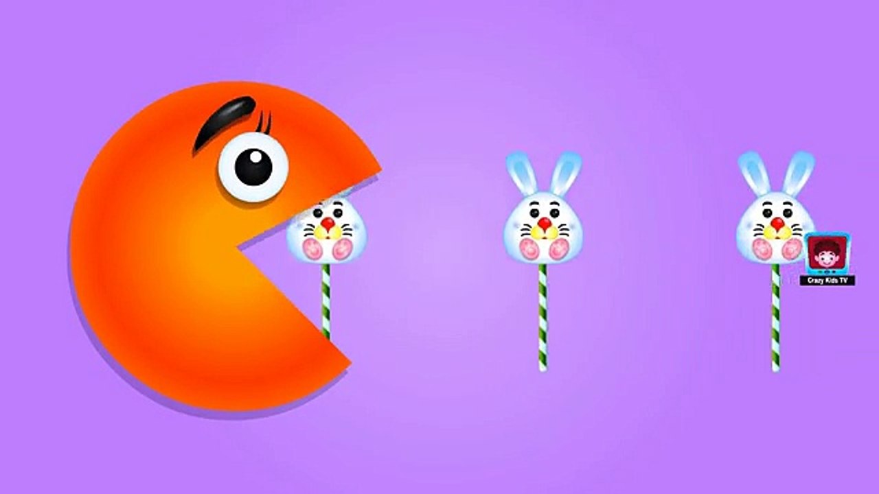 Learn Colours with Lollipop Pacman Cartoon - Learn Colors for Toddlers - Fun Educational Videos