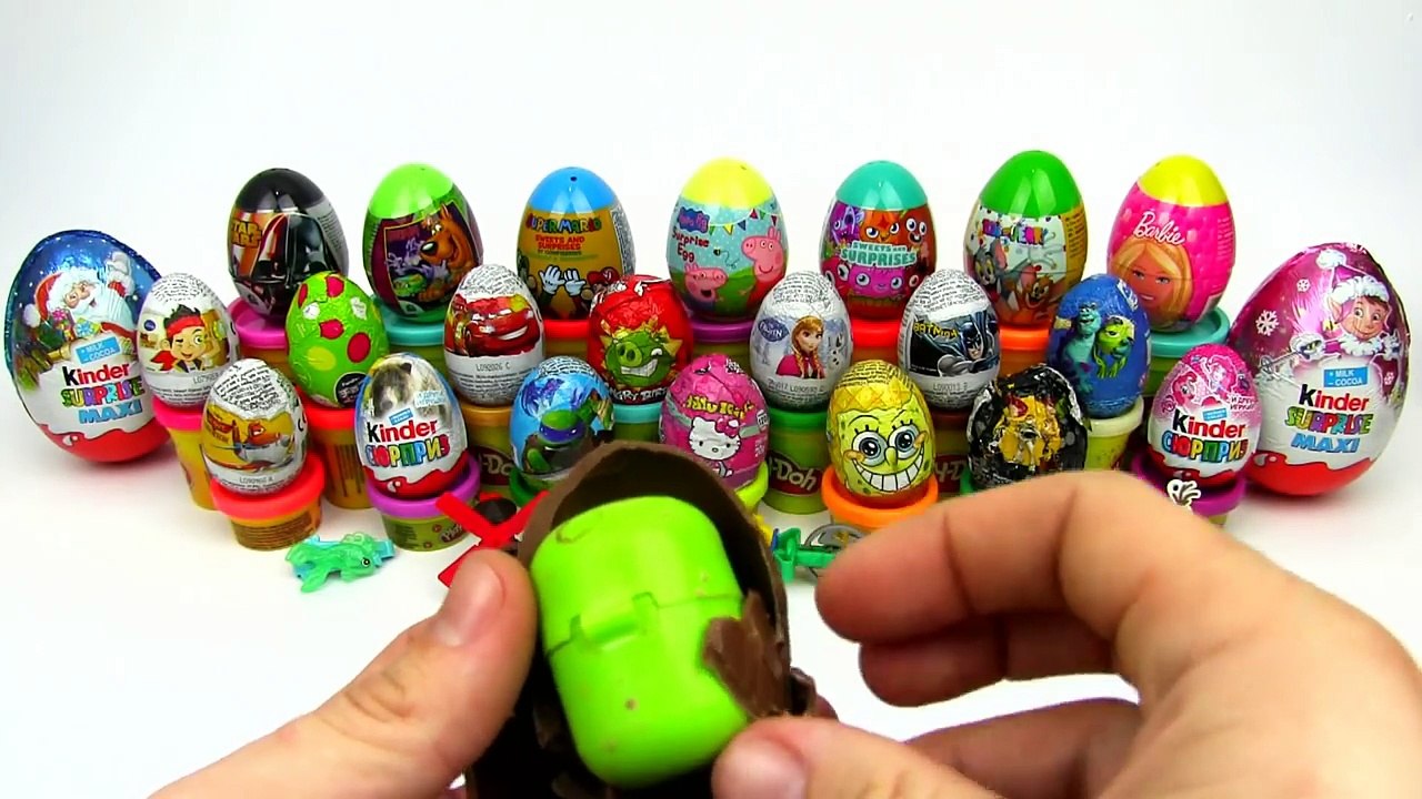 30 Surprise Eggs Kinder Hello Kitty Peppa Pig Disney Pixar Furuta Super Mario