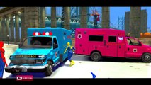 COLORS AMBULANCE CARS In Trouble! & COLORS Spiderman CARTOON NURSERY RHYMES SONGS FOR CHILDREN