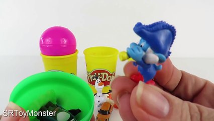 Learn Colors Play doh Ball Surprise toys Frozen Smurfs Nursery Rhymes for kids