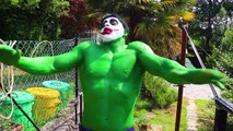 Hulk Becomes Joker Hulk w Spiderman, Frozen Elsa, Lady Hulk, Pink Spidergirl & Candy