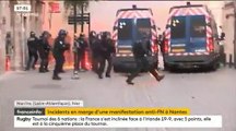 Ce CRS à la la jambe en feu à cause dun cocktail molotov - Nantes
