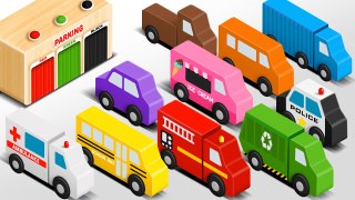 How to Learn Colors with Wooden Street Vehicles Toys