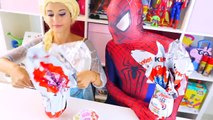 Spiderman & Frozen Elsa Easter Surprise Eggs - Giant Kinder Egg - Fun Superhero in Real Li
