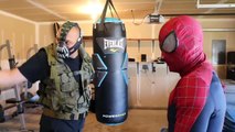 Spiderman vs Bane | In Real Life! | Spiderman wears Batman Suit!
