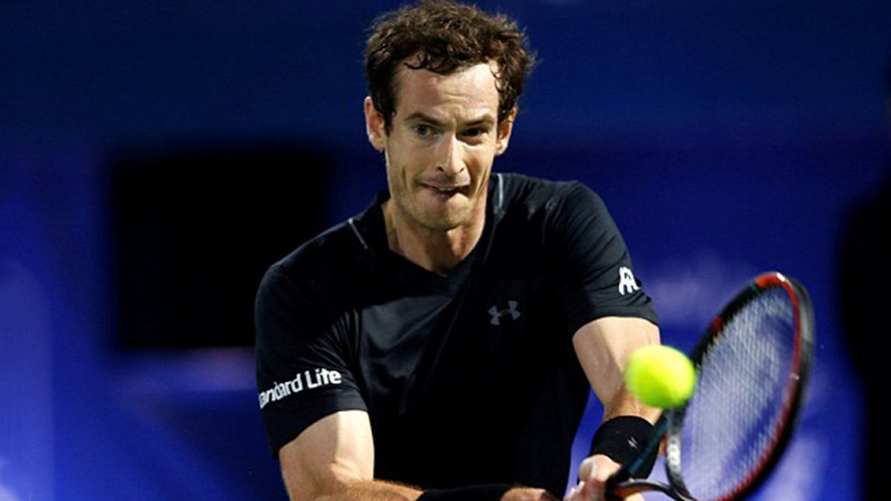 Andy Murray defeats Malek Jaziri at the Dubai Tennis Championships